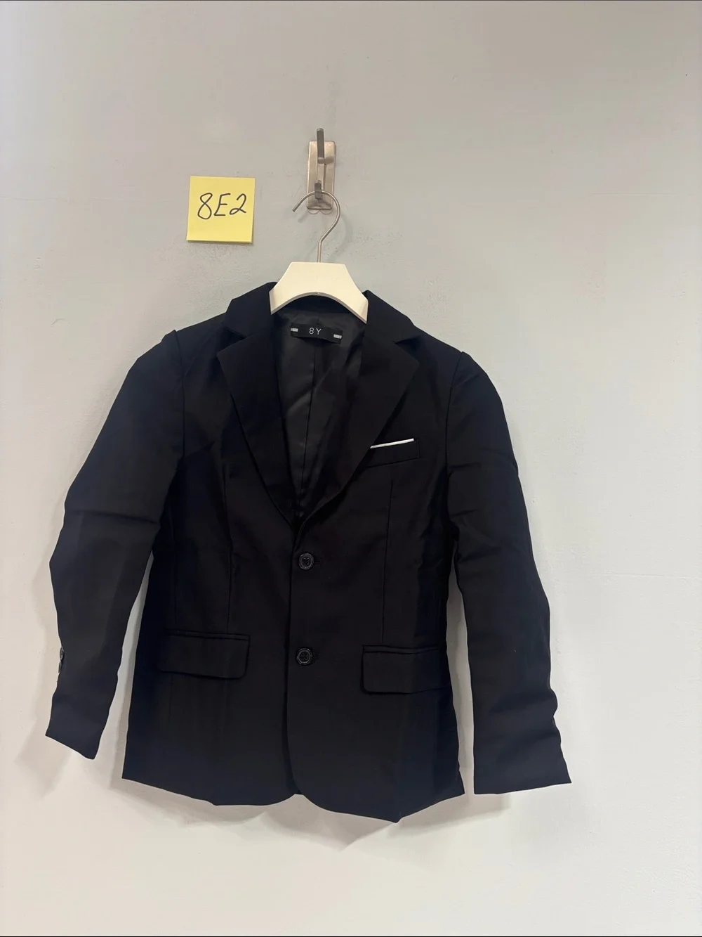 Boys size 8 2 piece black suit